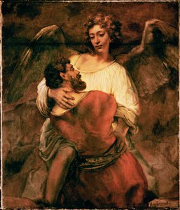 Jákob harcol az angyallal (festmény vászonra)