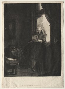 Jan Six portréja (metszet) alkotó: Rembrandt Harmensz. van Rijn