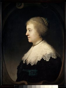Női portré (Saskia?) Harmensz van Rijn dit Rembrandt festménye (1606-1669) 1632 Párizs, Musee Jacquemart Andre. alkotó: Rembrandt van Rijn