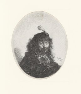 Rembrandt a karddal és a kócsaggal alkotó: Rembrandt Harmensz. van Rijn