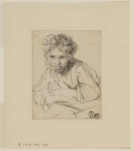 Tanulmány az "Egy lány az ablakban" című festményhez, 1645 előtt (grafit papíron) alkotó: Rembrandt van Rijn