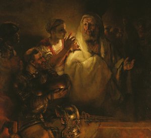 Szent Péter tagadása alkotó: Rembrandt van Rijn