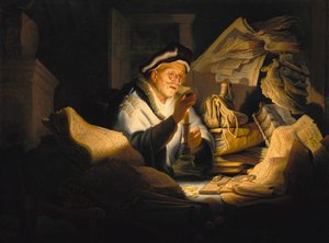 Példabeszéd a gazdag bolondról alkotó: Rembrandt Harmensz. van Rijn