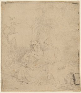 A többi az egyiptomi repülésen: Könnyen maratott alkotó: Rembrandt Harmensz. van Rijn