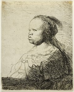 The White Negress, 1630 körül (rézkarc papírra) alkotó: Rembrandt Harmensz. van Rijn