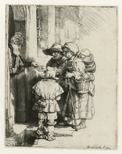 Egy vak őrült játékos és családja Egy vak huncut játékos és alamizsnát kapó családja alkotó: Rembrandt van Rijn