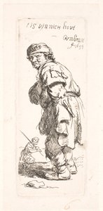 Egy paraszt: a páros egyik tagja, aki kiabál alkotó: Rembrandt van Rijn