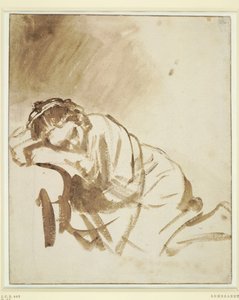 Egy fiatal nő alvó Hendrickje Stoffelsben, 1654 körül alkotó: Rembrandt van Rijn