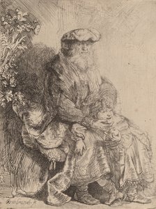 Ábrahám simogatja Izsákot, c. 1637. alkotó: Rembrandt van Rijn