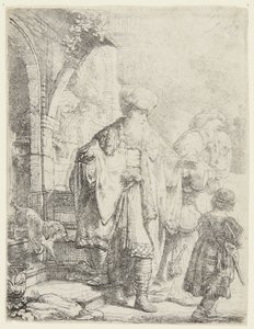 Ábrahám elűzi Hágárt és Izmaelt alkotó: Rembrandt van Rijn