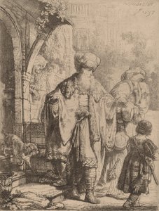 Ábrahám kiűzi Hágárt és Izmaelt, 1637. alkotó: Rembrandt van Rijn