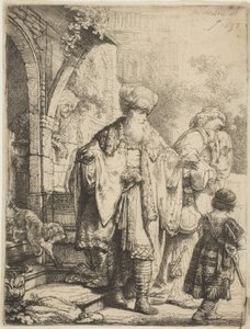 Ábrahám kiűzi Hágárt és Izmaelt, 1637. alkotó: Rembrandt van Rijn