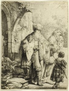Ábrahám kiűzi Hágárt és Izmaelt alkotó: Rembrandt van Rijn