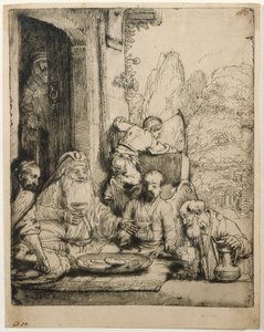 Ábrahám vendégül látja az angyalokat alkotó: Rembrandt van Rijn