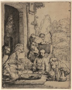 Ábrahám vendégül látja az angyalokat alkotó: Rembrandt van Rijn
