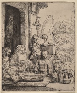 Ábrahám vendégül látja az angyalokat alkotó: Rembrandt van Rijn