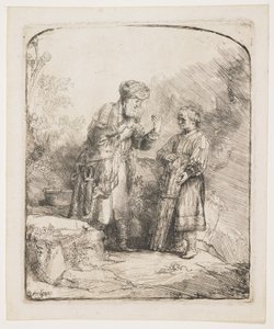 Ábrahám és Izsák, 1645 alkotó: Rembrandt van Rijn