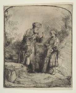 Ábrahám és Izsák, 1645. alkotó: Rembrandt van Rijn