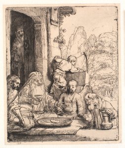 Ábrahám vendégül látja az angyalokat alkotó: Rembrandt van Rijn
