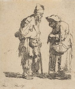 Koldus férfi és koldusasszony beszélget, 1630., 1630. alkotó: Rembrandt van Rijn