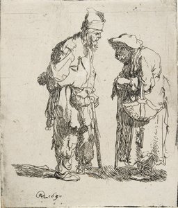 Koldus férfi és koldusasszony beszélget, 1630 alkotó: Rembrandt van Rijn