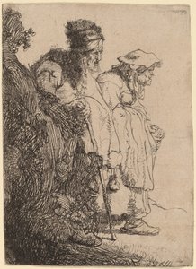 Koldus férfi és nő egy bank mögött alkotó: Rembrandt van Rijn