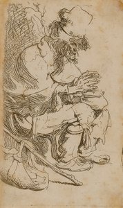 Koldus melegíti a kezét alkotó: Rembrandt van Rijn