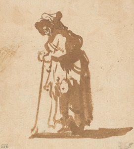 Botra támaszkodó koldusasszony, 16281630. alkotó: Rembrandt van Rijn