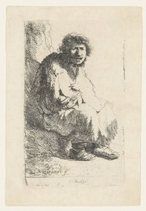 Egy bankon ülő koldus, 1630 alkotó: Rembrandt van Rijn