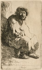 Egy bankon ülő koldus, 1630. alkotó: Rembrandt van Rijn