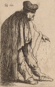 Koldus kinyújtott bal kézzel, 1631. alkotó: Rembrandt van Rijn