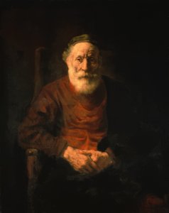 Egy vörös köpenyes öregember portréja alkotó: Rembrandt van Rijn