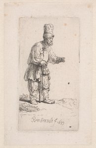 Botra támaszkodó paraszt alkotó: Rembrandt van Rijn