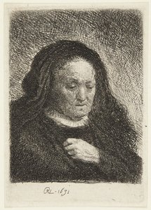 Rembrandt édesanyjának mellszobra alkotó: Rembrandt van Rijn