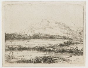 Csatorna horgász és két hattyú Csatorna horgász és két hattyú alkotó: Rembrandt van Rijn