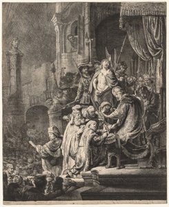 Krisztus Pilátus előtt: Nagytányér, 1636. alkotó: Rembrandt van Rijn