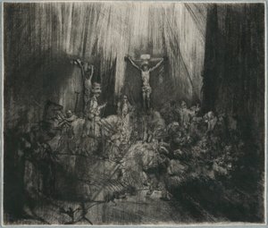 Megfeszített Krisztus a két tolvaj között: "A három kereszt" alkotó: Rembrandt van Rijn