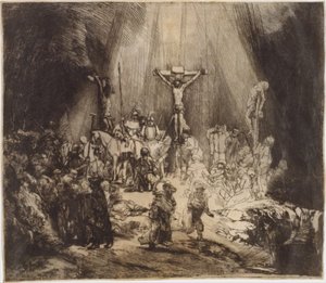 Megfeszített Krisztus a két tolvaj között: A három kereszt, 1653., 1653. alkotó: Rembrandt van Rijn