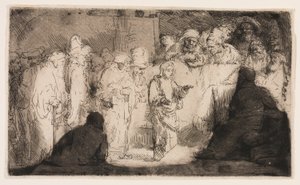 Krisztus vitázik az orvosokkal: vázlat alkotó: Rembrandt van Rijn