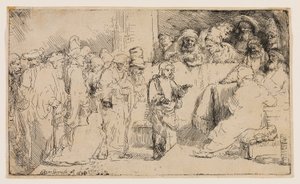 Krisztus vitázik az orvosokkal: vázlat alkotó: Rembrandt van Rijn