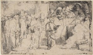 Krisztus vitája a törvénytudókkal: vázlat alkotó: Rembrandt van Rijn