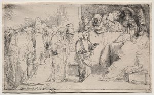 Krisztus vitatkozik az orvosokkal: Vázlat, 1652. alkotó: Rembrandt van Rijn