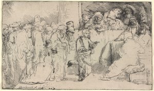 Krisztus vitája a törvénytudókkal: vázlat alkotó: Rembrandt van Rijn
