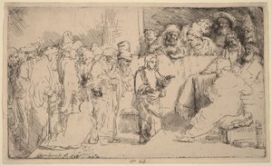 Krisztus vitája a törvénytudókkal: vázlat alkotó: Rembrandt van Rijn
