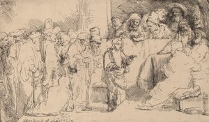 Krisztus vitázik az orvosokkal: vázlat, 1652. alkotó: Rembrandt van Rijn