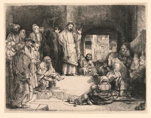 Krisztus prédikációja ("La Petit Tombe") alkotó: Rembrandt van Rijn