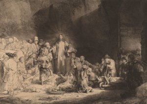 Krisztus prédikálja a száz guldenes nyomtatványt, c. 1649. alkotó: Rembrandt van Rijn