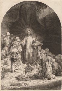 Krisztus prédikációja és gyógyító töredéke a száz gulden lenyomatából, c. 1649. alkotó: Rembrandt van Rijn