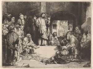 Krisztus prédikációja, La Petite Tombe, kb. 1657. alkotó: Rembrandt van Rijn