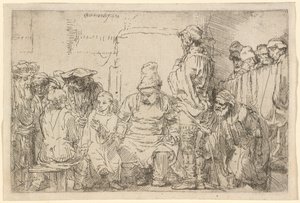 Krisztus ülve vitázik az orvosokkal alkotó: Rembrandt van Rijn